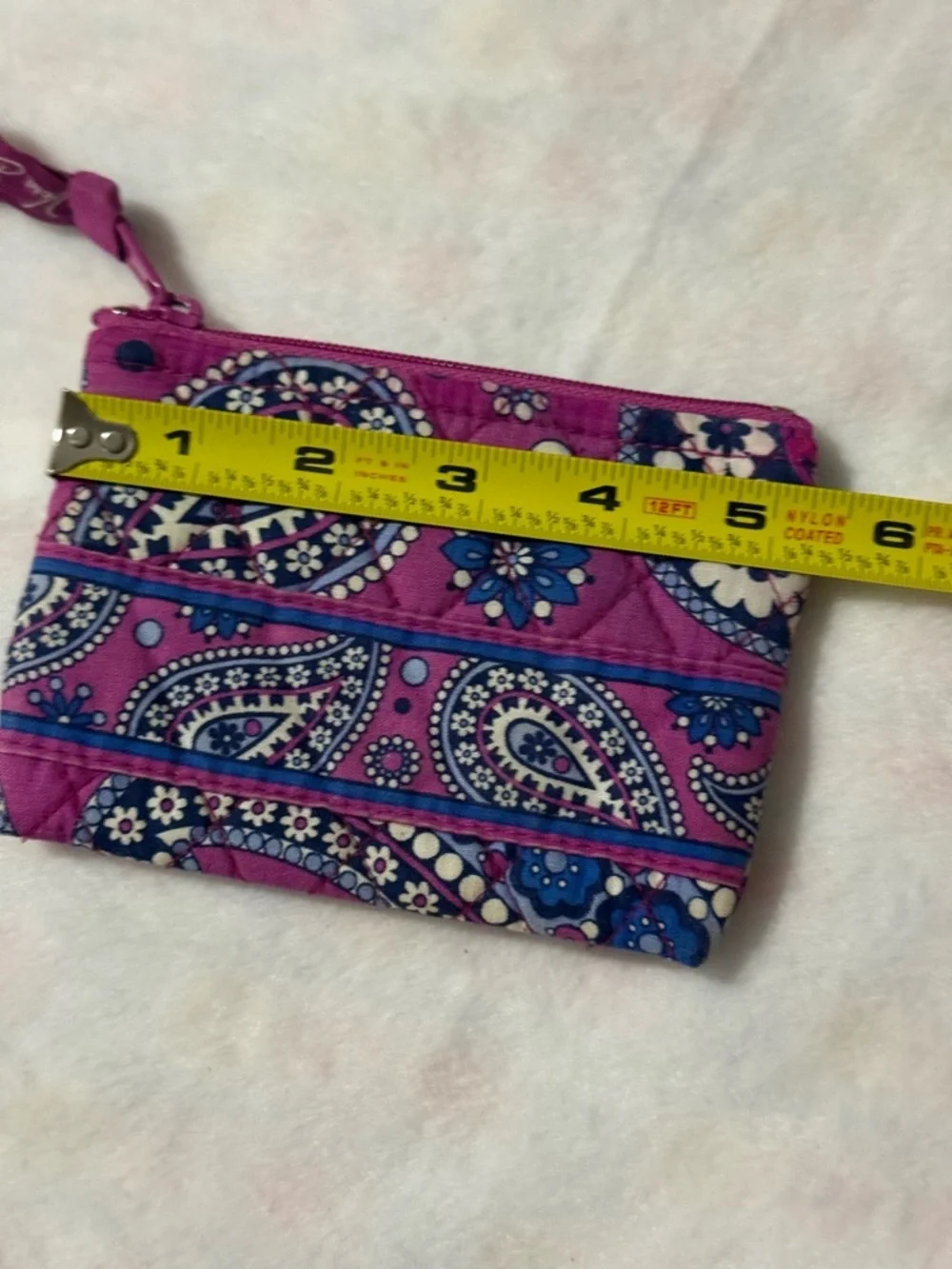 Vera Bradley Pink Paisley Coin Purse & Matching Zip ID Case Set with Wristlet